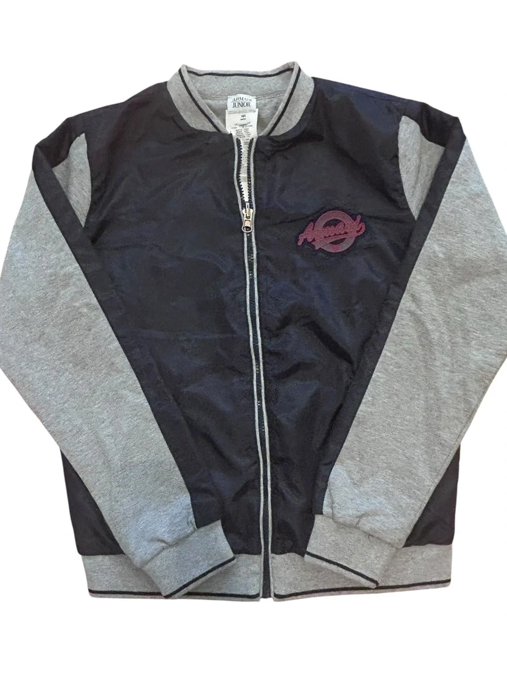 Armani Junior Boys Reversible Bomber Jacket Black Grey Size 14A Large